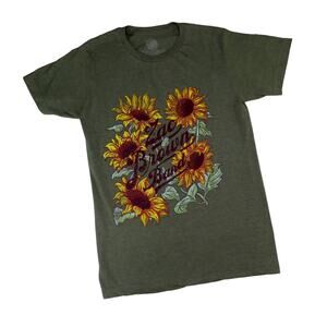 Zac Brown Band Green Sunflower Graphic Tee Small Band Concert T-Shirt Country